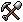a pixel art icon of a pickax and shovel